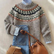 Sophia | Women's Fair Isle Nordic Knit Sweater Relaxed Fluffy Pullover with Striped for Autumn