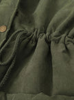Parka Jacket Insulated Faux Fur Collar Drawstring Mid Length Winter Coat | Alma