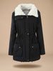 Parka Jacket Insulated Faux Fur Collar Drawstring Mid Length Winter Coat | Alma