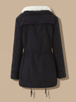 Parka Jacket Insulated Faux Fur Collar Drawstring Mid Length Winter Coat | Alma