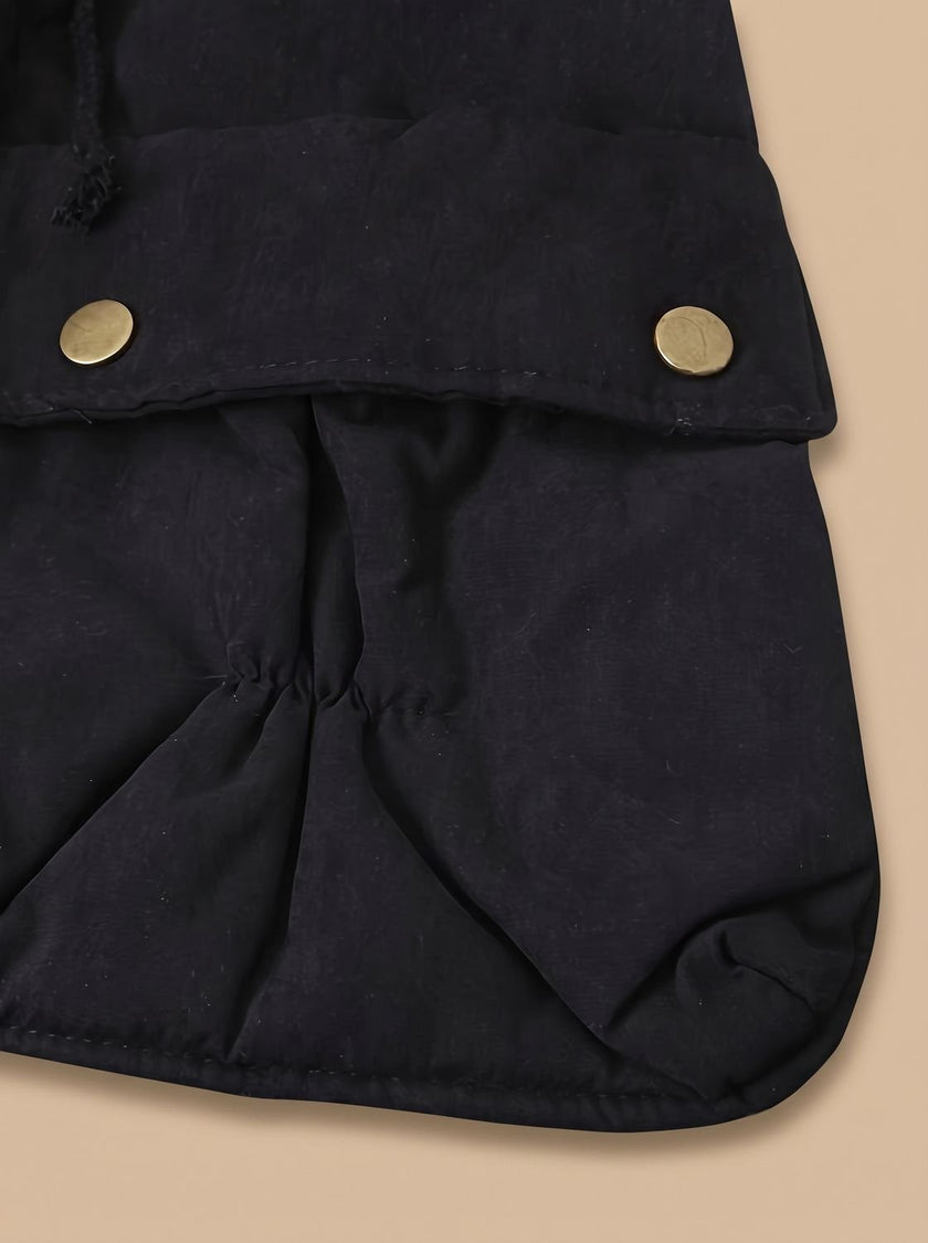 Parka Jacket Insulated Faux Fur Collar Drawstring Mid Length Winter Coat | Alma