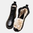 Grace | Women's Faux Leather Lace-Up Sherpa-Lined Knee High Boots