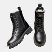 Grace | Women's Faux Leather Lace-Up Sherpa-Lined Knee High Boots
