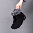 Isabella | Women's Faux Suede Fur-Trim Ankle Knee High Boots Flat