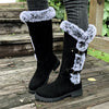 Emma | Women's Faux Suede Fur-Trimmed Buckle Knee High Boots