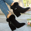 Amelia | Women's Zip-Up Block-Heel Pointed-Toe Suede Booties