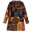 Amelia | Women's Long Floral Hooded Zip-Up Fleece Coat