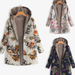Amelia | Women's Long Floral Hooded Zip-Up Fleece Coat