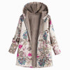 Amelia | Women's Long Floral Hooded Zip-Up Fleece Coat
