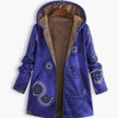 Amelia | Women's Long Floral Hooded Zip-Up Fleece Coat
