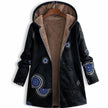 Amelia | Women's Long Floral Hooded Zip-Up Fleece Coat