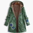 Amelia | Women's Long Floral Hooded Zip-Up Fleece Coat