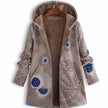 Amelia | Women's Long Floral Hooded Zip-Up Fleece Coat