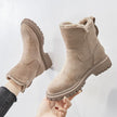 Mia | Women's Fleece-Lined Suede Slip-On Winter Ankle Boots