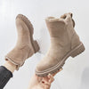 Mia | Women's Fleece-Lined Suede Slip-On Winter Ankle Boots