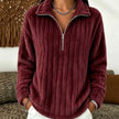 Amelia | Women's Fleece Quarter-Zip Pullover Ribbed Cozy Sweatshirt with Soft for Everyday