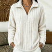 Amelia | Women's Fleece Quarter-Zip Pullover Ribbed Cozy Sweatshirt with Soft for Everyday