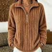 Amelia | Women's Fleece Quarter-Zip Pullover Ribbed Cozy Sweatshirt with Soft for Everyday