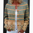 Penelope | Women's Floral Round-Neck Button-Front Cardigan Knit Sweater with Cozy for Layering