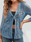 Eleanor | Women's Loose-Fit Floral Open-Front Cardigan Knit Sweater with Cozy for Layering