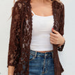 Eleanor | Women's Loose-Fit Floral Open-Front Cardigan Knit Sweater with Cozy for Layering