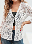 Eleanor | Women's Loose-Fit Floral Open-Front Cardigan Knit Sweater with Cozy for Layering