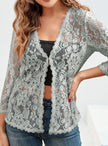Eleanor | Women's Loose-Fit Floral Open-Front Cardigan Knit Sweater with Cozy for Layering