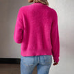 Charlotte | Women's Fluffy V-Neck Button-Front Knit Cardigan with Fuzzy for Layering