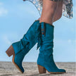 Luna | Women's Fringe Tassel Western Knee High Boots Block Heel Suede