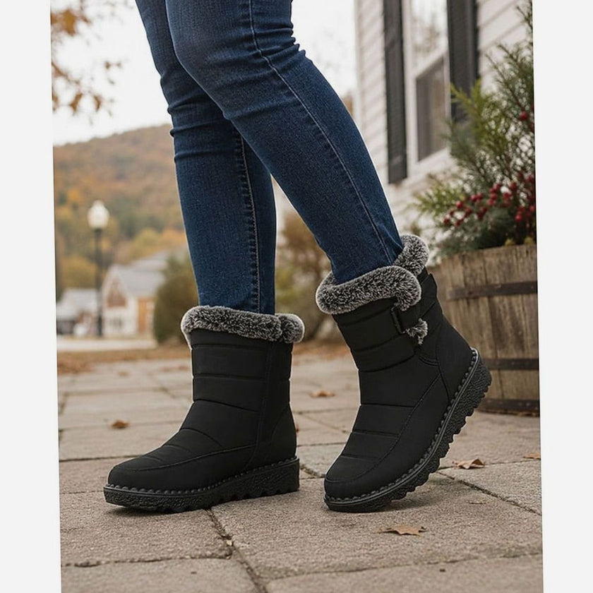 Emma | Women's Slip-On Fur-Trim Snow Winter Boots