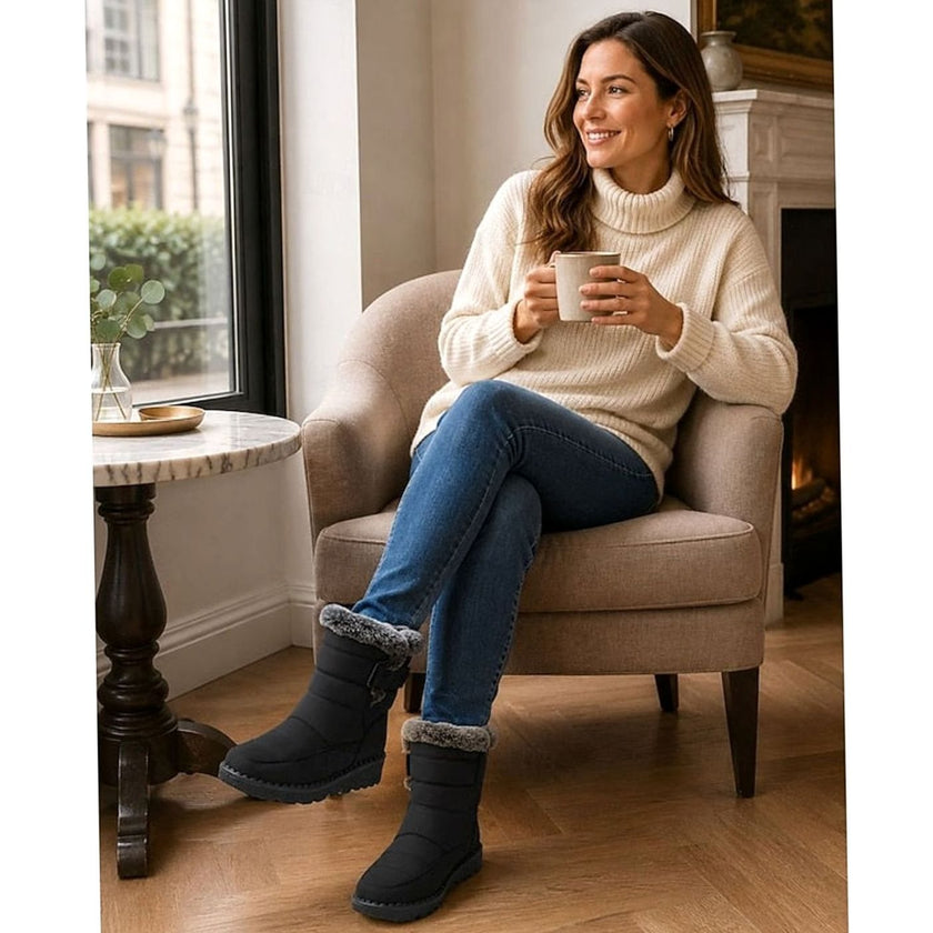 Emma | Women's Slip-On Fur-Trim Snow Winter Boots