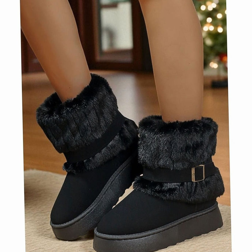 Scarlett | Women's Slip-On Fur-Trim Snow Winter Boots
