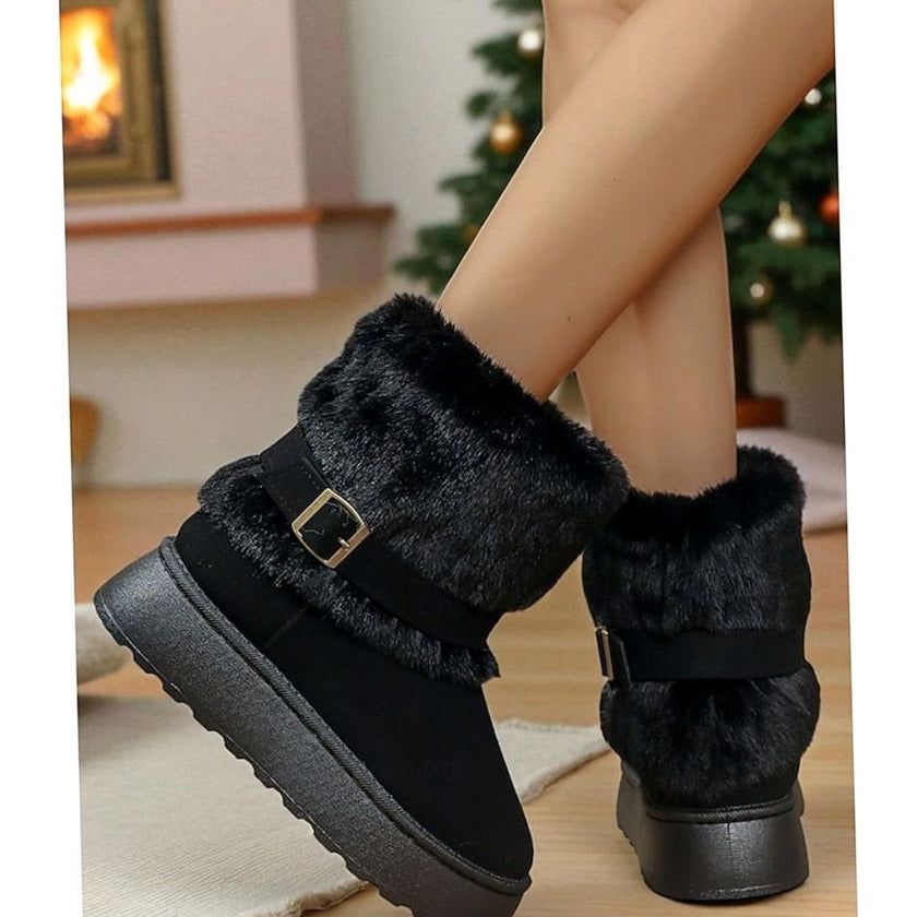 Scarlett | Women's Slip-On Fur-Trim Snow Winter Boots