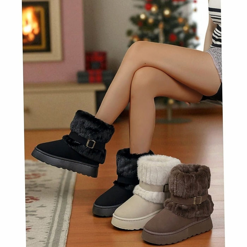 Scarlett | Women's Slip-On Fur-Trim Snow Winter Boots
