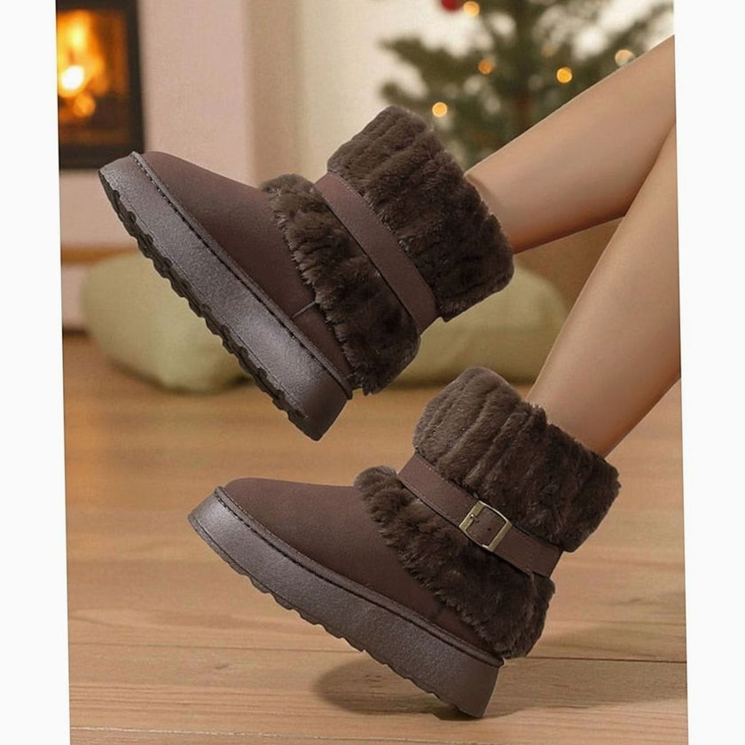 Scarlett | Women's Slip-On Fur-Trim Snow Winter Boots