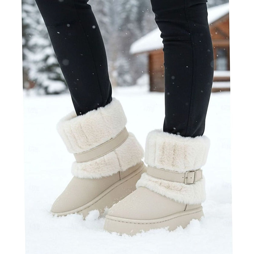 Scarlett | Women's Slip-On Fur-Trim Snow Winter Boots