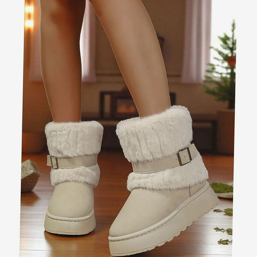 Scarlett | Women's Slip-On Fur-Trim Snow Winter Boots