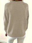 Sophia | Women's Half-Button V-Neck Pullover Knit Sweater with Ribbed for Winter