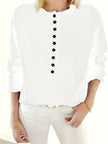 Sophia | Women's Half-Button V-Neck Pullover Knit Sweater with Ribbed for Winter
