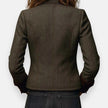 Mia | Women's Green Herringbone Tweed Quilted Utility Jacket