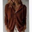 Penelope | Women's Hooded Button-Front Ribbed Cardigan Knit Sweater with Cozy for Layering