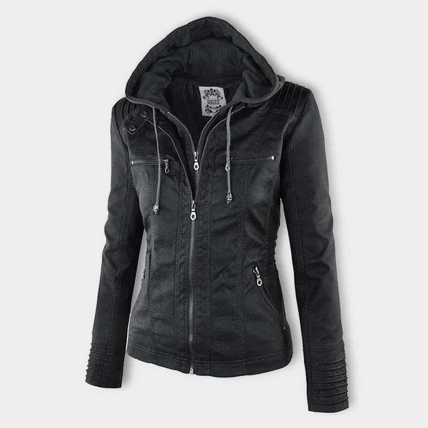 Bergljot | Women's Hooded Leather Jacket