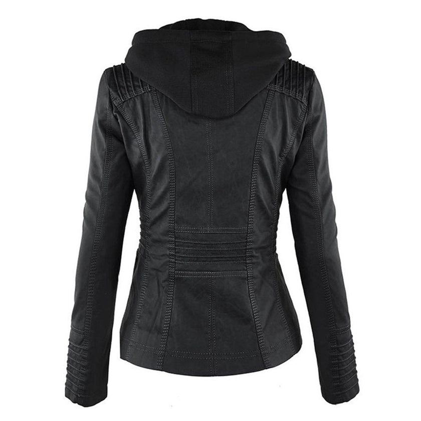 Bergljot | Women's Hooded Leather Jacket