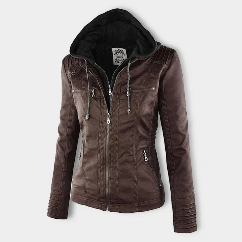 Bergljot | Women's Hooded Leather Jacket
