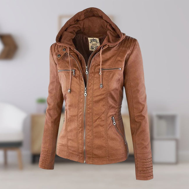 Bergljot | Women's Hooded Leather Jacket