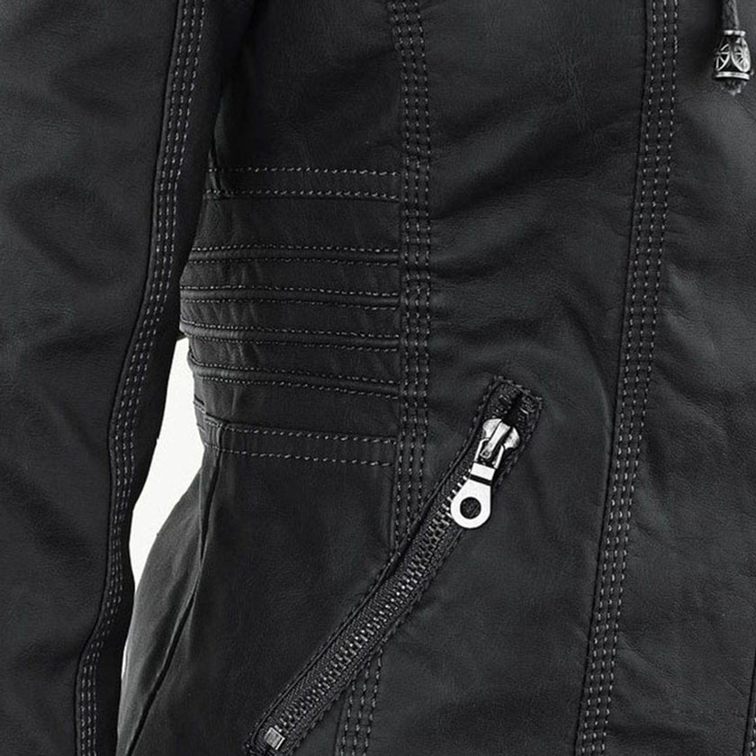 Bergljot | Women's Hooded Leather Jacket