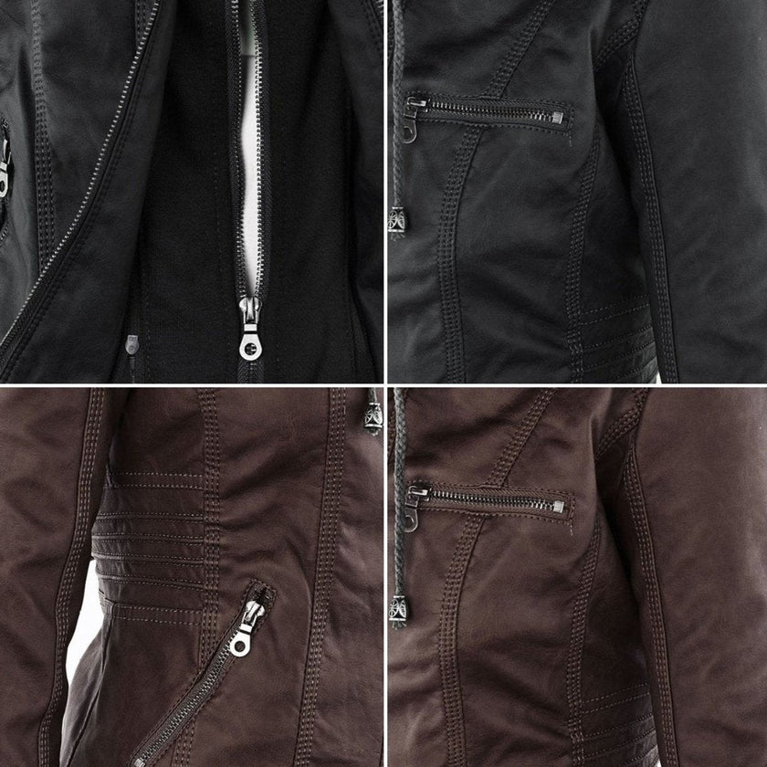 Bergljot | Women's Hooded Leather Jacket