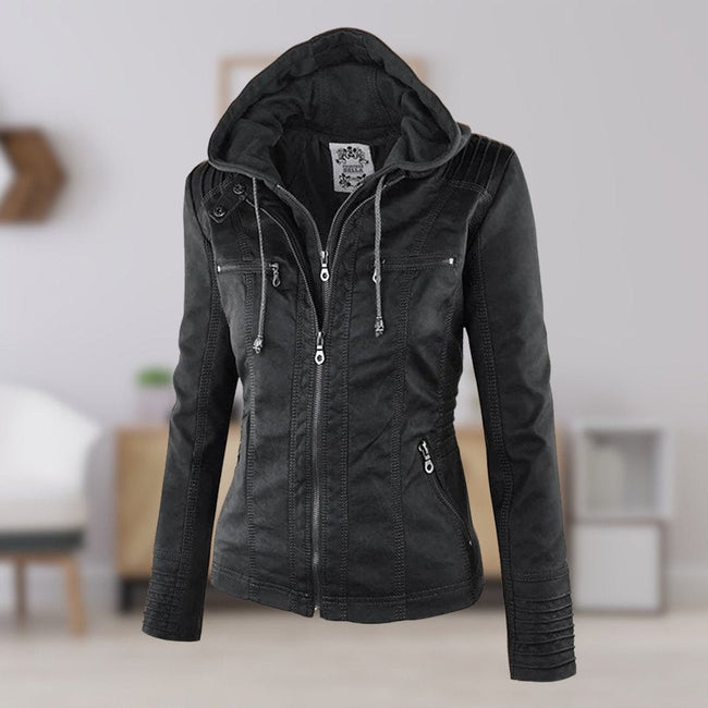 Bergljot | Women's Hooded Leather Jacket