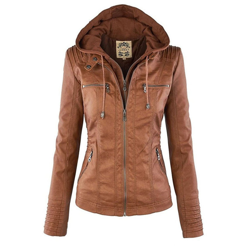 Bergljot | Women's Hooded Leather Jacket