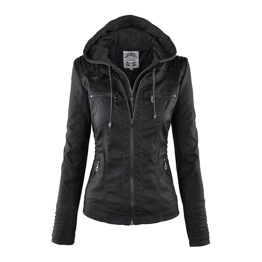 Bergljot | Women's Hooded Leather Jacket